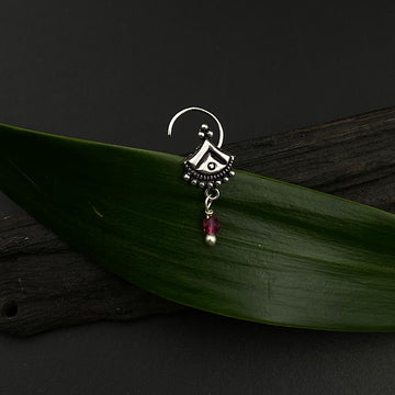 Ethnic Hanging Bead Nose Pin (pink)